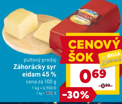 Záhorácky syr eidam 45 %