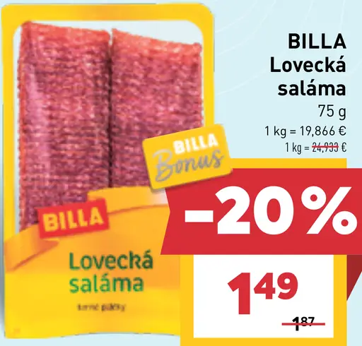 BILLA Lovecká saláma