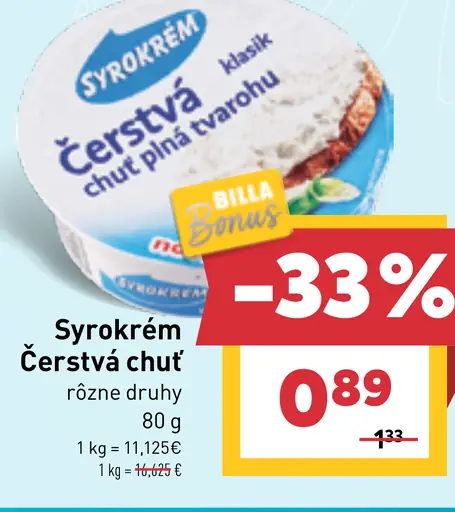 Syrokrem Čerstvá chuť