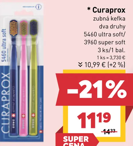 Curaprox zubná kefka dva druhy