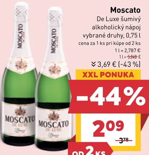 Moscato De Luxe Fragola miešaný alkoholický nápoj sýtený