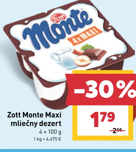 Zott Monte Maxi mliečný dezert