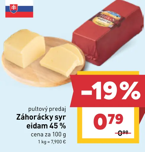 Záhorácky syr eidam 45 %