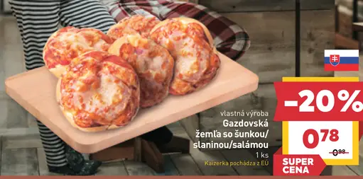 Gazdovská žemľa so šunkou/slaninou/salámou