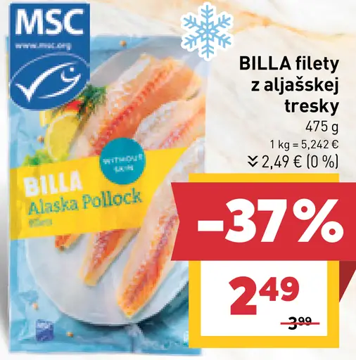 BILLA filety z aljašskej tresky