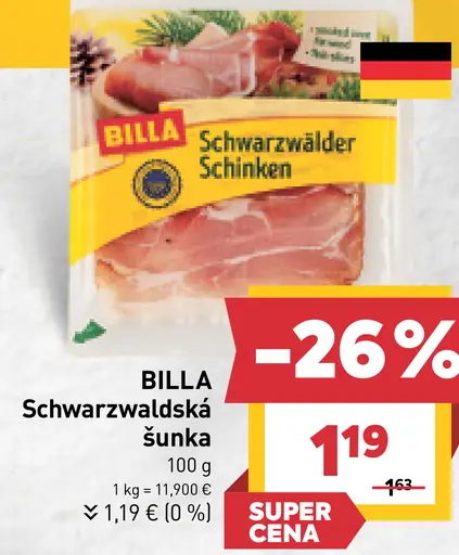 BILLA Schwarzwaldská šunka