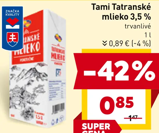 Tami Tatranské mlieko 3,5 %