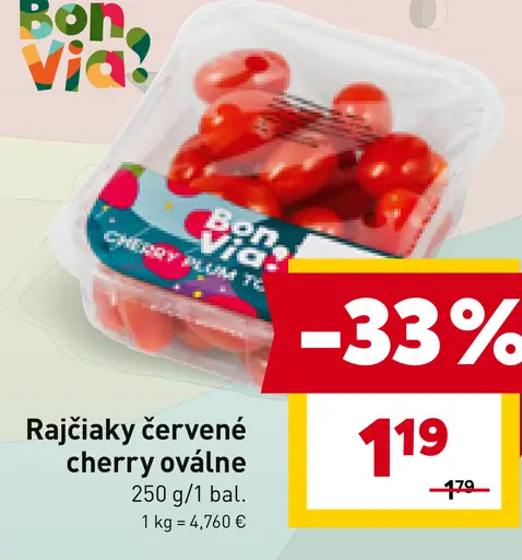 Rajčiaky červené cherry oválne