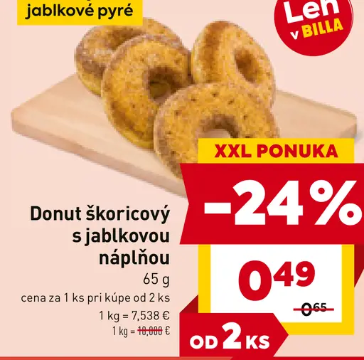 Donut škoricový s jablkovou náplňou