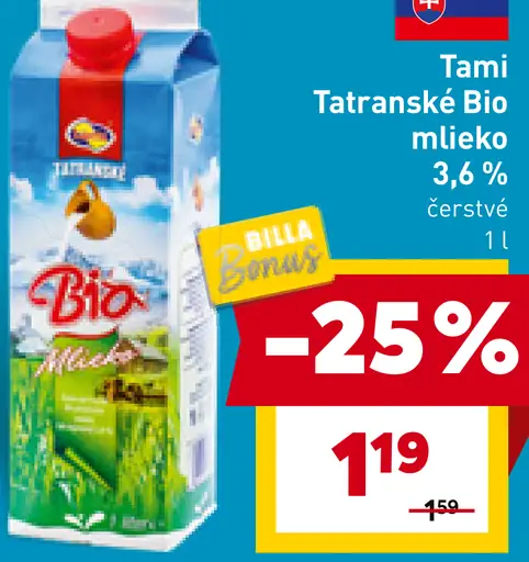 Tami Tatranské Bio mlieko