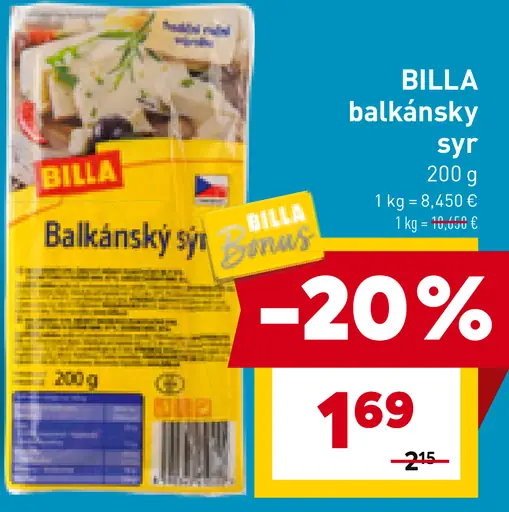 BILLA balkánsky syr