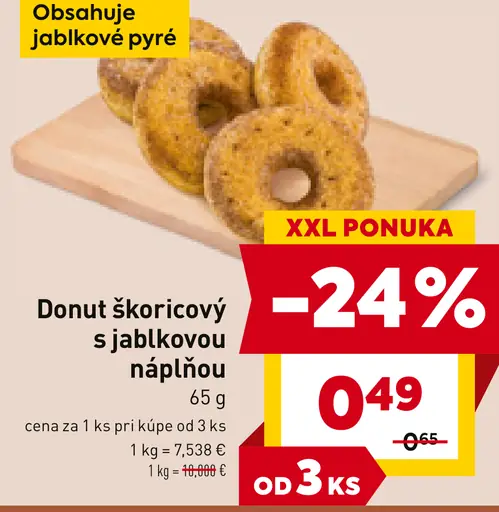 Donut škoricový s jablkovou náplňou