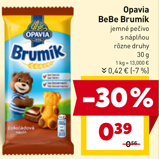 Opavia BeBe Brumík jemné pečivo s náplňou