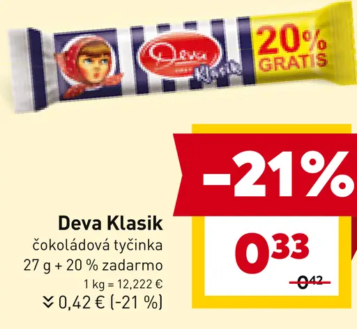 Deva Klasik čokoládová tyčinka