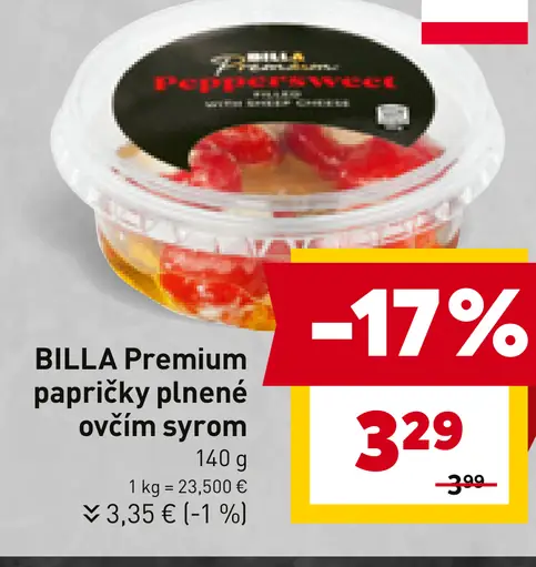 BILLA Premium papričky plnené ovčím syrom