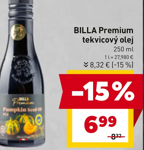 BILLA Premium tekvicový olej