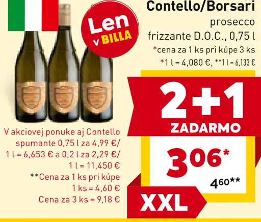 Contello/Borsari prosecco frizzante D.O.C.