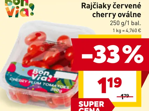 Rajčiaky červené cherry oválne