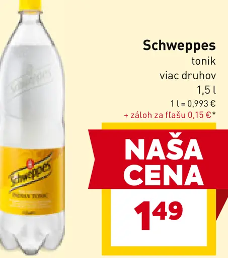 Schweppes tonik rôzne druhy