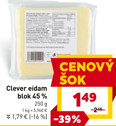 Clever eidam blok 45 %