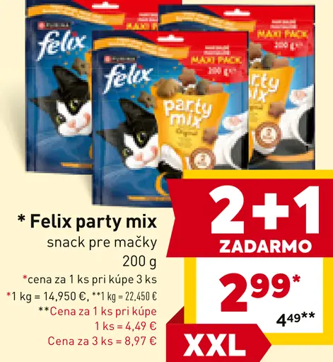 Felix party mix snack pre mačky