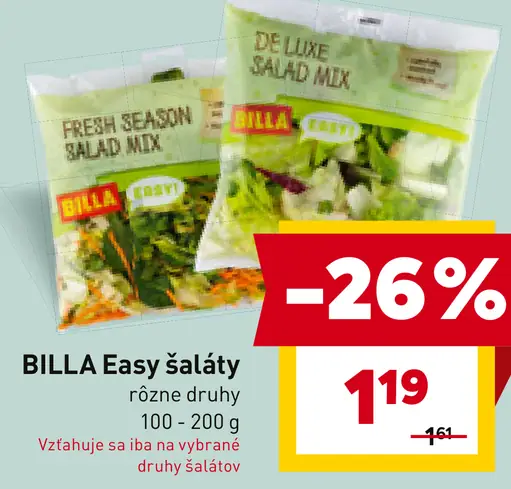 BILLA Easy šaláty