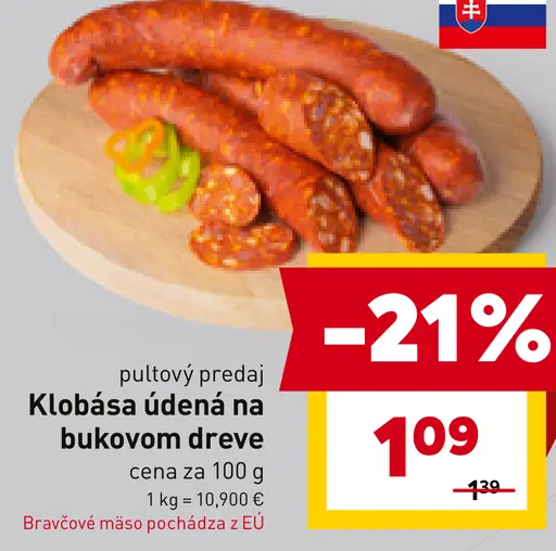 Klobása údená na bukovom dreve