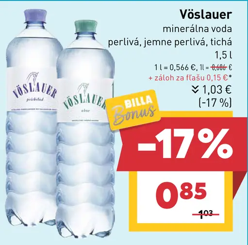 Vöslauer minerálna voda jemne perlivá