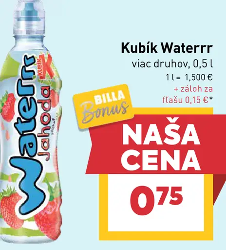 Kubík Waterr ochutená minerálna voda
