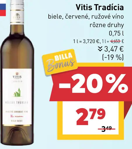 Vitis Tradícia biele, červené, ružové víno rôzne druhy