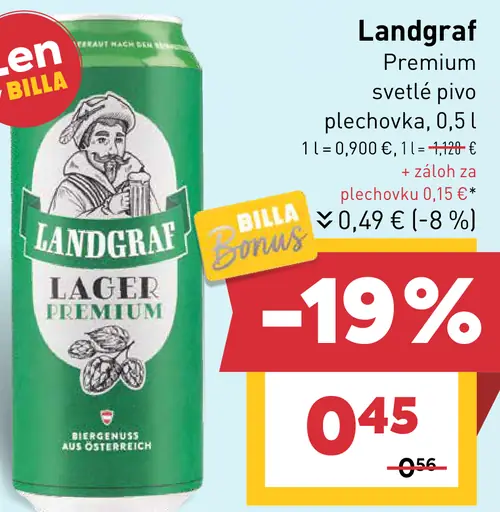 Landgraf Premium svetlé pivo plechovka