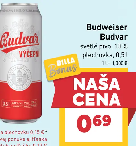 Budweiser Budvar plechovka