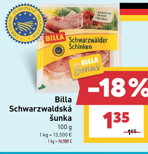 BILLA Schwarzwaldská šunka