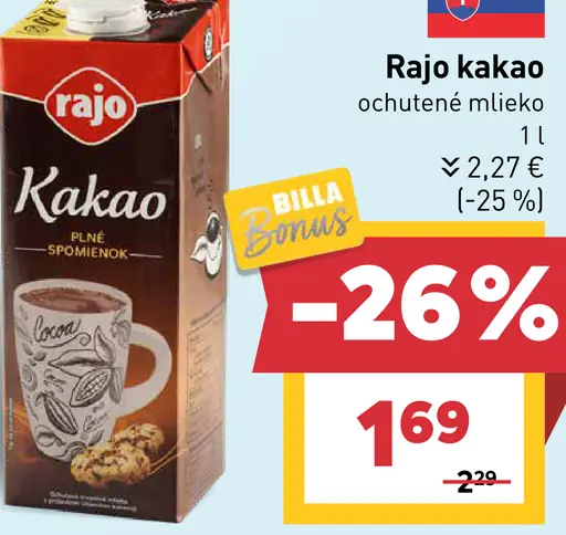 Rajo Kakao ochutené mlieko