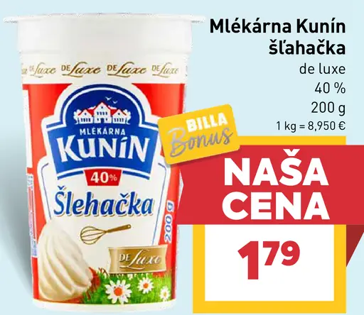 Mlékárna Kunín Šľahačka