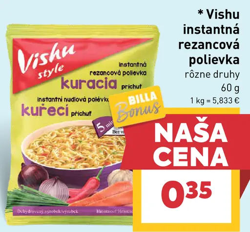 Vishu instantná rezancová polievka