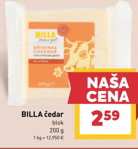 BILLA čedar blok