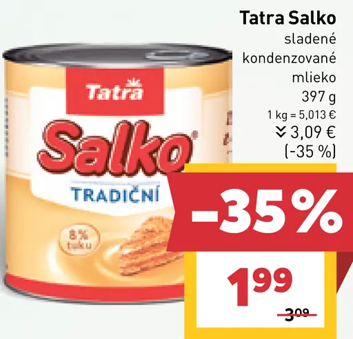 Tatra Salko sladené kondenzované mlieko