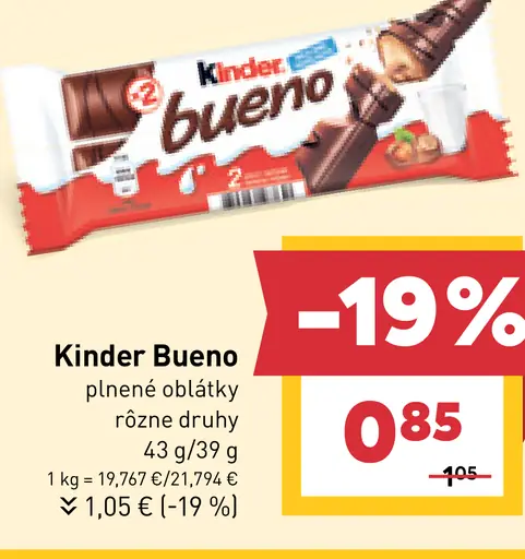 Kinder Bueno plnené oblátky