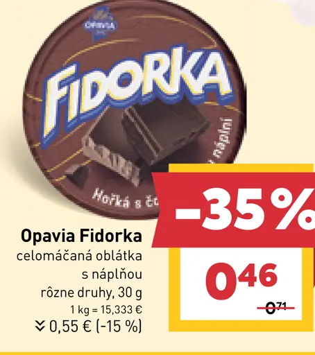 Opavia Fidorka celomáčaná oblátka s náplňou