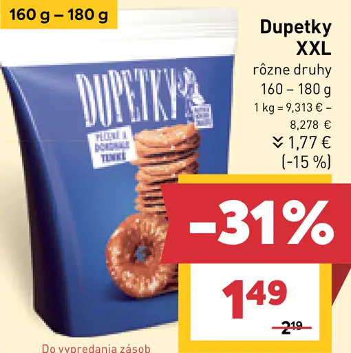 Dupetky slaný snack