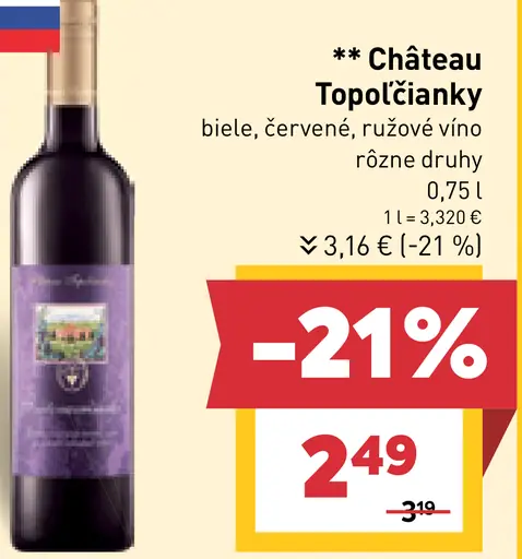 Château Topoľčianky ročníkový výber biele červené víno