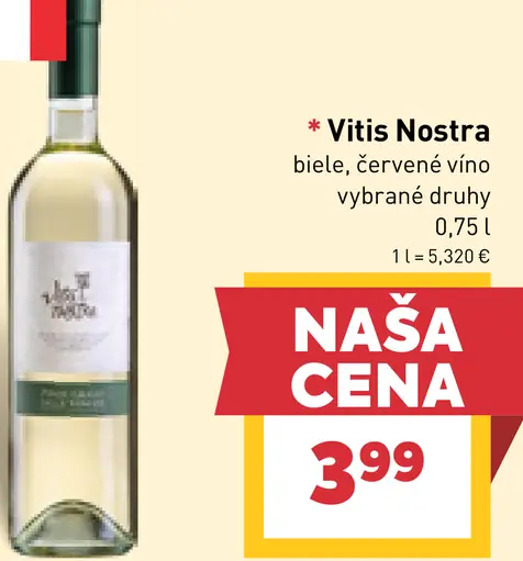 Vitis Nostra biele, červené víno vybrané druhy