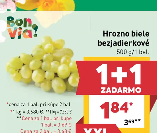 Bon Via hrozno biele bezjadierkové