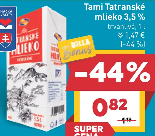 Tami Tatranské mlieko 3,6%