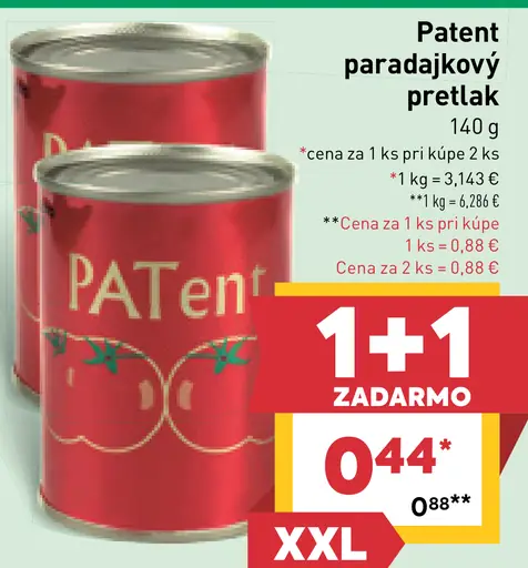 PATent Paradajkový pretlak