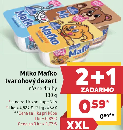 Milko Matko tvarohový dezert