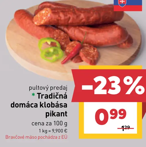 Tradičná domáca klobása pikant