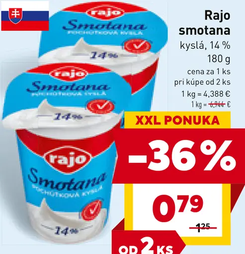 Rajo smotana kyslá 14%