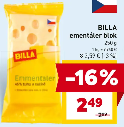 BILLA ementaler blok
